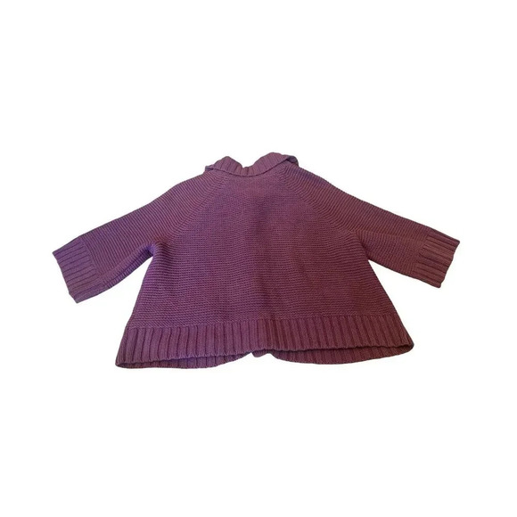 J. JILL Purple Boxy Fit 3/4 Sleeve Knit Button Up Cropped Cardigan Large‎ - Picture 2 of 4